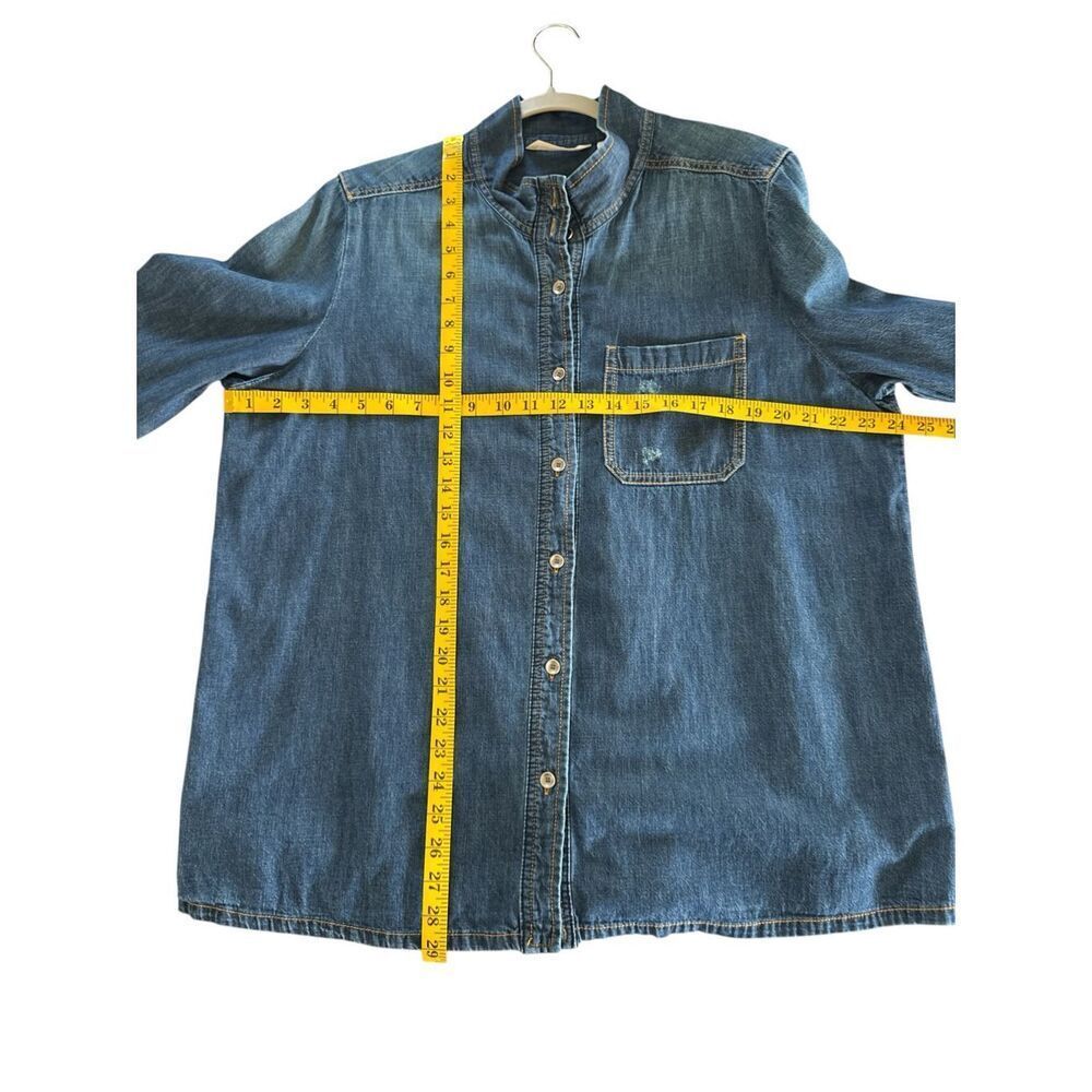 Soft Surrounding Women's Long Sleeve Button Up Denim Shirt Blue Size 1X - Picture 6 of 7